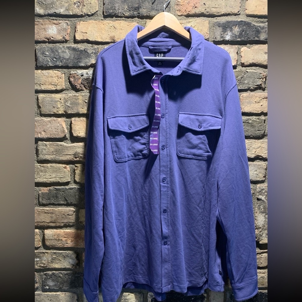 Gap Men's Long Sleeve Knit Button Down shirt 2XL NWT